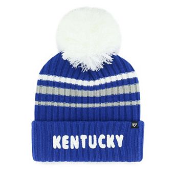 Women's '47 Royal Kentucky Wildcats Seasonal Fuzzy Script Big Pom Knit Hat