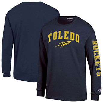 Men's Champion Navy Toledo Rockets Arch Logo Long Sleeve T-Shirt