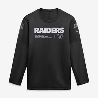 Men's Nike Black Las Vegas Raiders 2026 Salute to Service Sideline Coaches Crewneck Therma-FIT Sweatshirt