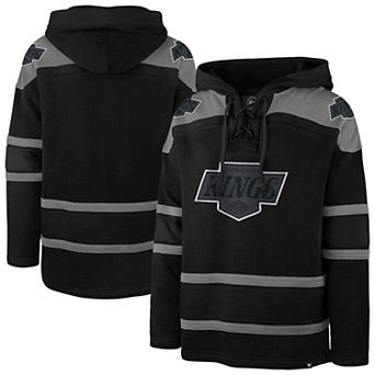 Men's '47 Black Los Angeles Kings Fall Color Pop Lacer Hoodie