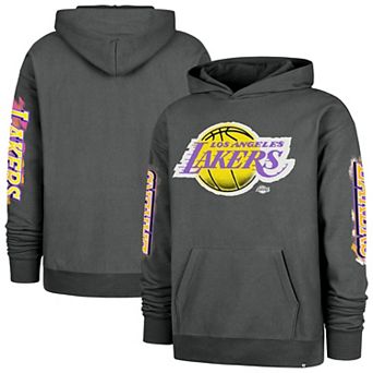 Men's '47 Charcoal Los Angeles Lakers City Paint Duo Foundation Hoodie