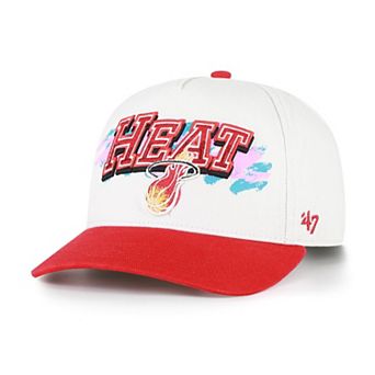 Men's '47 Cream/Red Miami Heat City Paint Hitch Adjustable Hat
