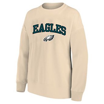 Women's Mitchell & Ness Cream Philadelphia Eagles Heart & Soul Plus Size Sweatshirt