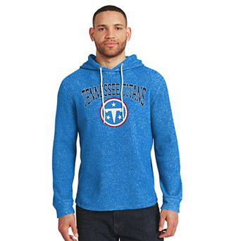 Men's Darius Rucker Collection by Fanatics Light Blue Tennessee Titans Waffle Knit Hooded Tri-Blend Long Sleeve T-Shirt