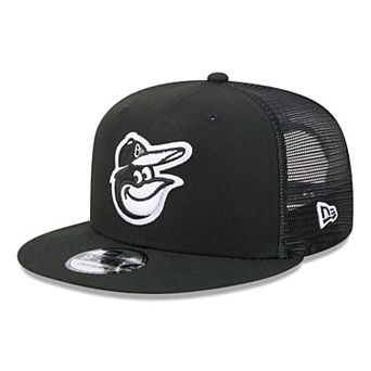 Men's New Era Black Baltimore Orioles 9FIFTY Adjustable Trucker Hat