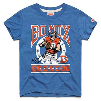 Youth Homage Bo Nix Royal Denver Broncos Player Graphic Tri-Blend T-Shirt