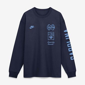 Men's Nike Navy North Carolina Tar Heels Max 90 Legacy Multi Graphic Long Sleeve T-Shirt