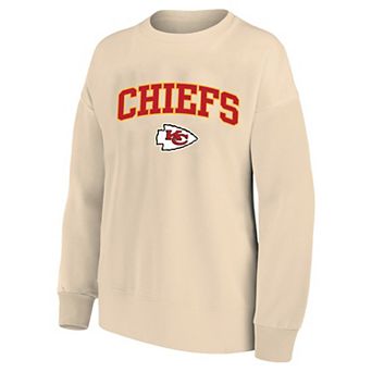 Women's Mitchell & Ness Cream Kansas City Chiefs Heart & Soul Plus Size Sweatshirt