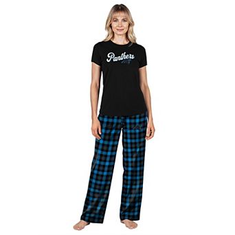 Women's Concepts Sport Black Carolina Panthers Highland Sleep Set