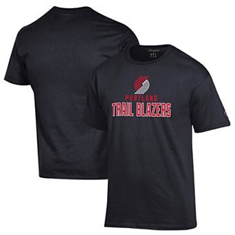 Men's Champion Black Portland Trail Blazers Jersey Cotton T-Shirt