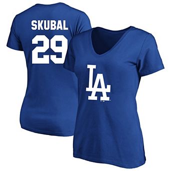 Women's Fanatics Tarik Skubal Royal Los Angeles Dodgers Plus Size Name & Number V-Neck T-Shirt