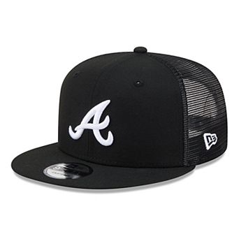 Men's New Era Black Atlanta Braves 9FIFTY Adjustable Trucker Hat