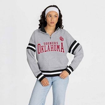 Women's Gameday Couture Gray Oklahoma Sooners Hold the Line Quarter-Zip Pullover