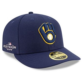 Men's New Era Navy Milwaukee Brewers 2026 MLB Postseason Side Patch Low Profile 59FIFTY Fitted Hat