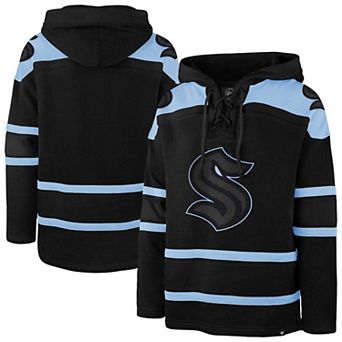 Men's '47 Black Seattle Kraken Fall Color Pop Lacer Hoodie