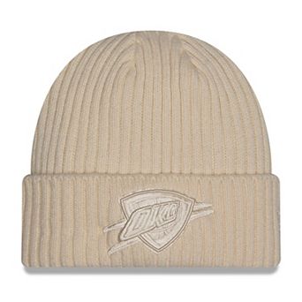 Men's New Era Cream Oklahoma City Thunder Color Pack Cuffed Knit Hat