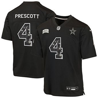 Youth Nike Dak Prescott Black Dallas Cowboys 2026 Salute to Service Game Jersey