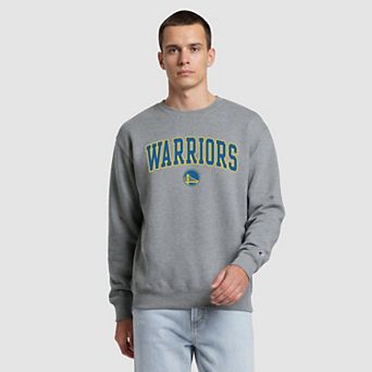 Men's Champion Gray Golden State Warriors Contrast Crewneck Sweatshirt