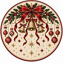 6' x 6' Ultra Thin Holiday Star Christmas Round Area Rug