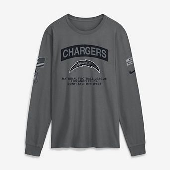 Men's Nike Gray Los Angeles Chargers 2026 Salute to Service Long Sleeve T-Shirt
