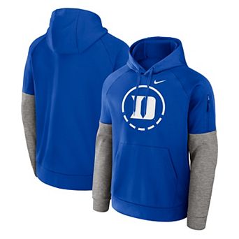 Men's Nike Royal Duke Blue Devils Primetime Basketball Therma-FIT Raglan Fleece Hoodie