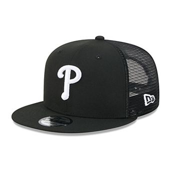 Men's New Era Black Philadelphia Phillies 9FIFTY Adjustable Trucker Hat