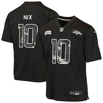 Youth Nike Bo Nix Black Denver Broncos 2026 Salute to Service Game Jersey