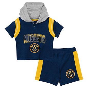 Toddler Outerstuff Navy Denver Nuggets Get Back Short Sleeve Hoodie & Shorts Two-Pack Set