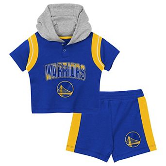 Infant Outerstuff Royal Golden State Warriors Get Back Short Sleeve Hoodie & Shorts Two-Pack Set