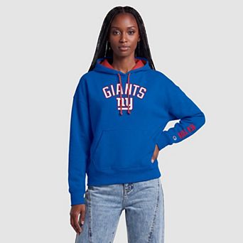 Women's Champion Royal/Red New York Giants Contrast Liner Hoodie
