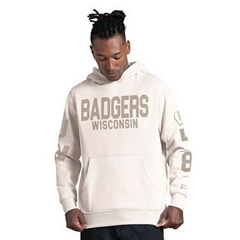 Men's Starter Cream Wisconsin Badgers Locker Room Hoodie