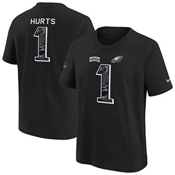 Youth Nike Jalen Hurts Black Philadelphia Eagles 2026 Salute to Service Name & Number T-Shirt