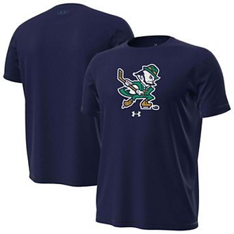 Men's Under Armour Navy Notre Dame Fighting Irish Hockey Leprechaun Tech Stretch T-Shirt
