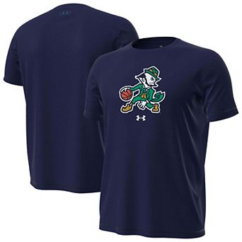 Men's Under Armour Navy Notre Dame Fighting Irish Basketball Leprechaun Tech Stretch T-Shirt