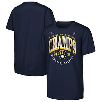 Youth Fanatics Navy Milwaukee Brewers 2026 NL Central Division Champions Locker Room T-Shirt