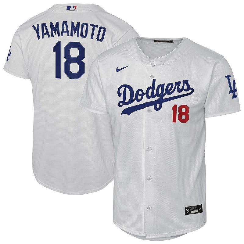Youth Nike Yoshinobu Yamamoto White Los Angeles Dodgers Home