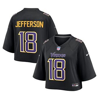 Women's Nike Justin Jefferson Black Minnesota Vikings Cropped Fashion Game Jersey