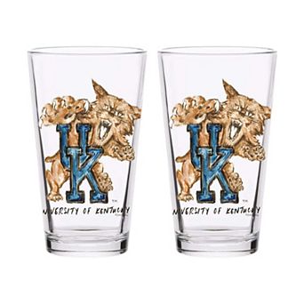 Indigo Falls Kentucky Wildcats Laura Wilcox Mascot Pint Glass Set of 2