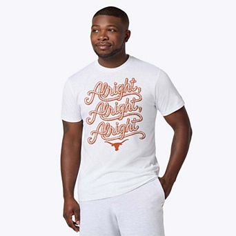 Unisex Homage Ash Texas Longhorns Script Alright Alright Alright Tri-Blend T-Shirt