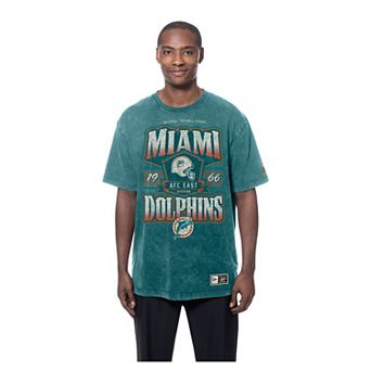 Men's New Era Aqua Miami Dolphins Throwback Mineral Wash T-Shirt