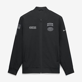 Men's Nike Black San Francisco 49ers 2026 Salute to Service Sideline Full-Zip Bomber Jacket