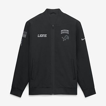 Men's Nike Black Detroit Lions 2026 Salute to Service Sideline Full-Zip Bomber Jacket