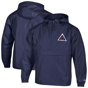 Men's Champion Navy Colorado Avalanche Packable Windbreaker Half-Zip Jacket