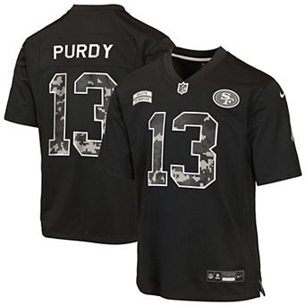 Youth Nike Brock Purdy Black San Francisco 49ers 2026 Salute to Service Game Jersey