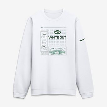 Men's Nike White New York Jets White Out Club Fleece Sweatshirt