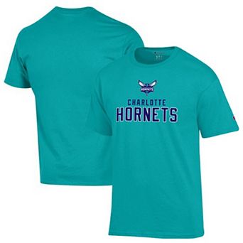 Men's Champion Teal Charlotte Hornets Jersey Cotton T-Shirt
