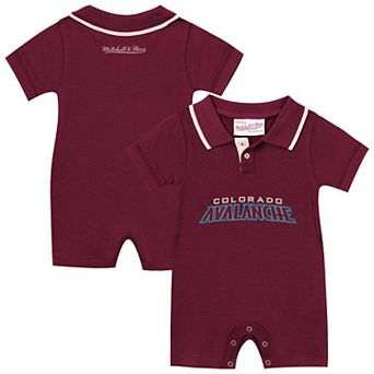 Newborn & Infant Mitchell & Ness Burgundy Colorado Avalanche Retro Roots Rugby Romper