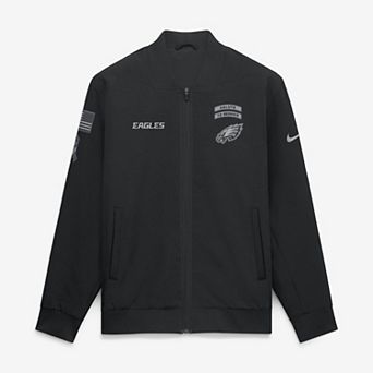 Men's Nike Black Philadelphia Eagles 2026 Salute to Service Sideline Full-Zip Bomber Jacket