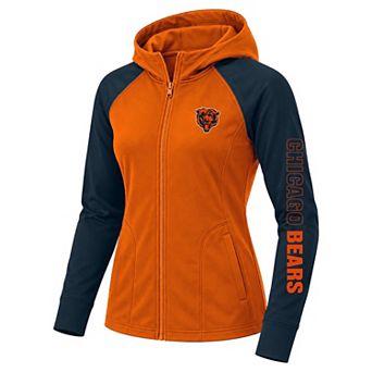 Women's Fanatics Orange/Navy Chicago Bears Plus Size Cornerback Blitz Full-Zip Hoodie