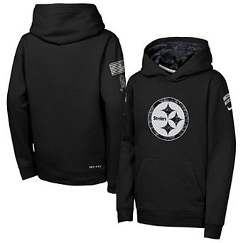 Youth Nike Black Pittsburgh Steelers 2026 Salute to Service Club Fleece Pullover Hoodie